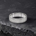 Sterling silver ring with meteorite inspired rugged texture, minimalist handmade unisex band