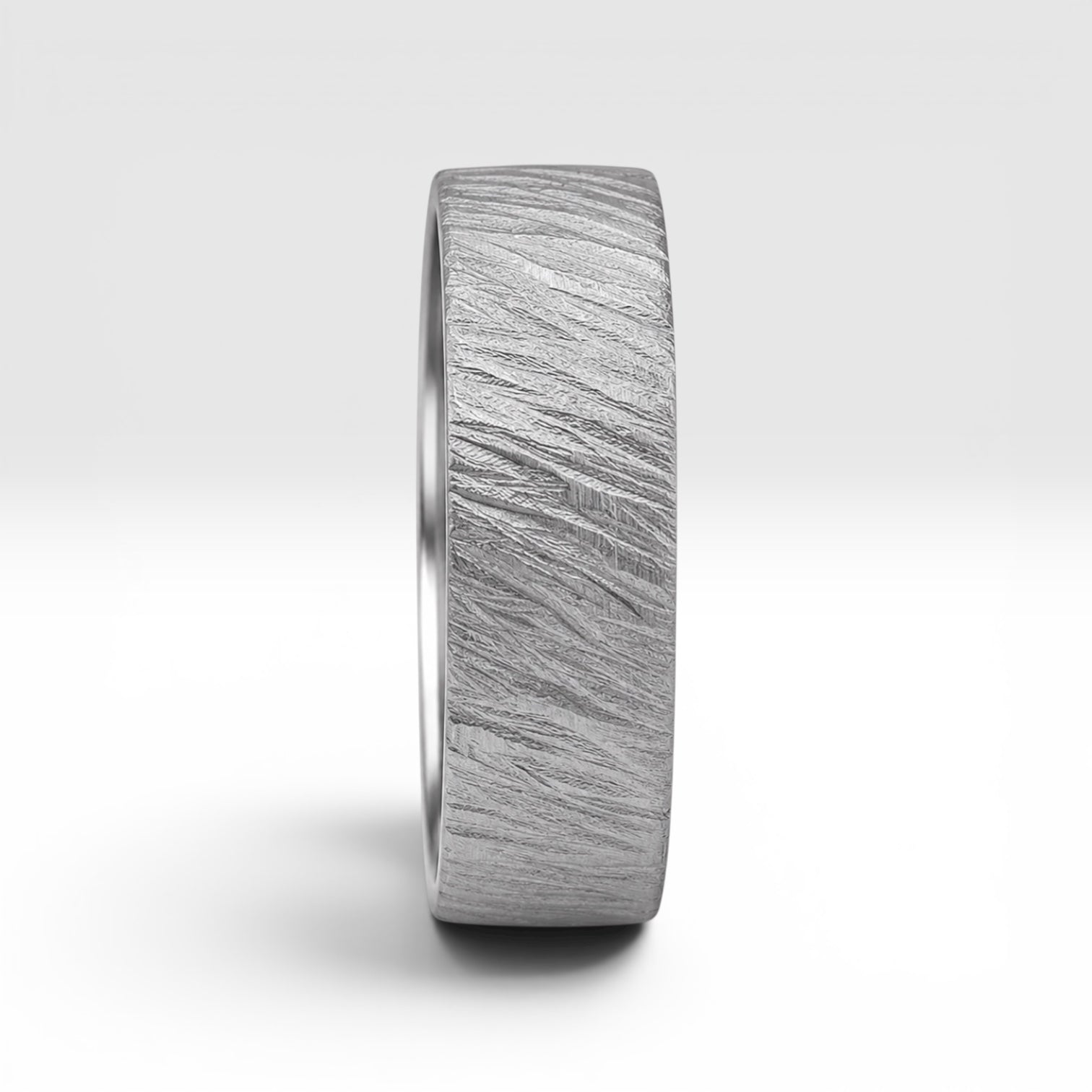 Sterling silver ring with meteorite inspired rugged texture, minimalist handmade unisex band