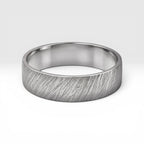 Sterling silver ring with meteorite inspired rugged texture, minimalist handmade unisex band