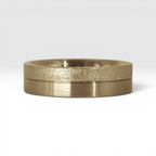 6mm gold men's wedding band with two-tone frosted and satin finish divided by a precision-cut groove, handcrafted in Utah