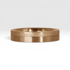 4mm rose gold women's wedding band featuring two-tone frosted finish and satin finish with architectural groove detail