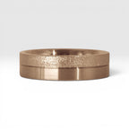 6mm rose gold men's wedding band with two-tone frosted and satin finish divided by a precision-cut groove, handcrafted in Utah