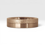 6mm rose gold men's wedding band with two-tone frosted and satin finish divided by a precision-cut groove, handcrafted in Utah