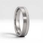 4mm women's wedding band featuring two-tone frosted finish and satin finish with architectural groove detail