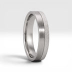 4mm women's wedding band featuring two-tone frosted finish and satin finish with architectural groove detail