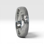 4mm domed women's wedding band with hand-hammered finish, bold textured exterior with smooth comfort fit interior