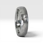 4mm domed women's wedding band with hand-hammered finish, bold textured exterior with smooth comfort fit interior
