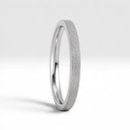 Órbita Luz 2mm stackable ring with frosted finish, luminous surface, handcrafted in Utah