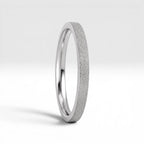 Órbita Luz 2mm stackable ring with frosted finish, luminous surface, handcrafted in Utah