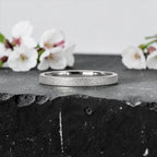 Órbita Luz 2mm stackable ring with frosted finish, luminous surface, handcrafted in Utah