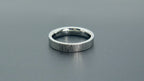 4mm wedding band for women with vertical bamboo-inspired hand-scored texture, minimalist comfort fit design
