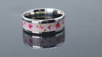 Cobalt ring with pressed flowers inlay