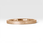 Órbita Luz 2mm rose gold stackable ring with frosted finish, luminous surface, handcrafted in Utah