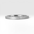 Órbita Luz 2mm Sterling Silver stackable ring with frosted finish, luminous surface, handcrafted in Utah