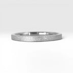 Órbita Luz 2mm Sterling Silver stackable ring with frosted finish, luminous surface, handcrafted in Utah