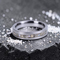 Stellatide titanium ring featuring Bermuda beach sand, Okinawa star sand, and mother of pearl inlay handcrafted by Venus Rings.