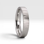 4mm wedding band for women with vertical bamboo-inspired hand-scored texture, minimalist comfort fit design
