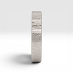 4mm wedding band for women with vertical bamboo-inspired hand-scored texture, minimalist comfort fit design