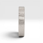 4mm wedding band for women with vertical bamboo-inspired hand-scored texture, minimalist comfort fit design