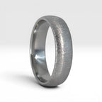 4mm domed women's wedding band with fine vertical texture creating a luminous sparkle effect