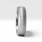 6mm domed men's wedding band with hand-applied diamond burr sparkle finish, polished interior, handcrafted in Utah