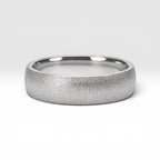 6mm domed men's wedding band with hand-applied diamond burr sparkle finish, polished interior, handcrafted in Utah