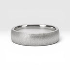 6mm domed men's wedding band with hand-applied diamond burr sparkle finish, polished interior, handcrafted in Utah