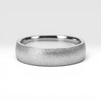 6mm domed men's wedding band with hand-applied diamond burr sparkle finish, polished interior, handcrafted in Utah